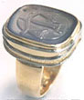 Corporate Logo Carved Gemstone Signet Ring