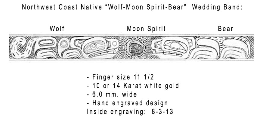 Wolf - Moon Spirit - Bear Wedding Band