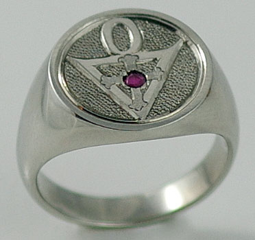 Custom Rosicrucian Signet Ring with Ruby