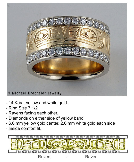 Raven && Raven Wedding Band with Diamonds