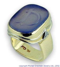 MDJ Carved Gemstone Signet Ring