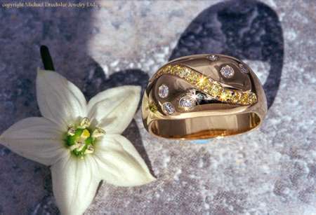 Pave Yellow Diamond Ring
