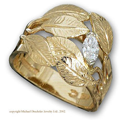 Leaf && Marquise Diamond  Ring