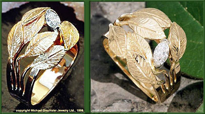 Leaf && Marquise Diamond  Ring