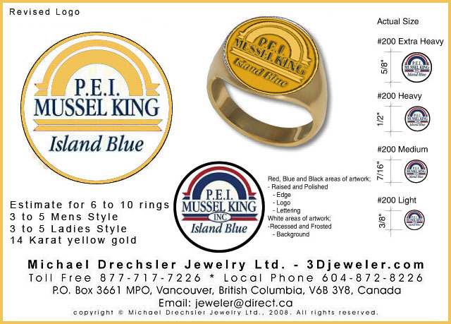 PEI Mussel King Signet Rings