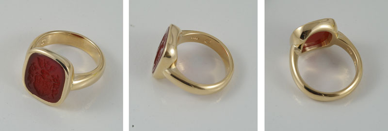 Ladies Carved Carnelian Signet Ring