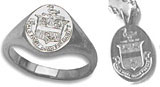 White Gold Signet Ring and Pendant