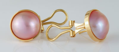 Pink Mabe Pearl Earrings