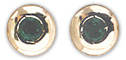 18 K Emerald Round Earrings
