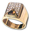 Cognac Colored Diamond && Pave Diamond Ring
