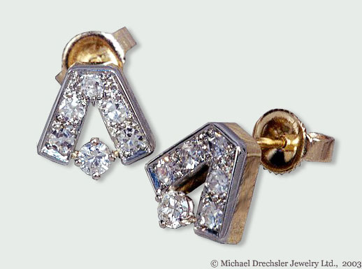 Diamond Earrings V shape