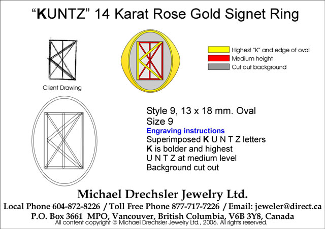 Engraved Custom Design Signet Ring