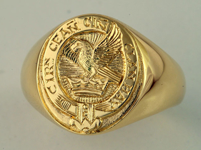 Hand Engraved Gold Signet Ring With The Scottish 