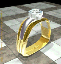 Two Solitaires - 18 Karat Gold