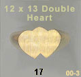 12x13 Double Heart Signet Ring #17