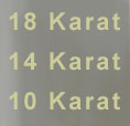 18 Karat - 14 Karat - 10 Karat