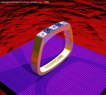 Princess Cut Diamond && Sapphire Ring