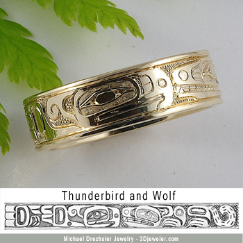 Thunderbird && Wolf Wedding Band