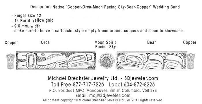 Copper - Orca - Moon - Bear - Copper Wedding Band