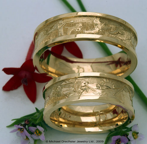 Wildlife Wedding Bands - His && Hers