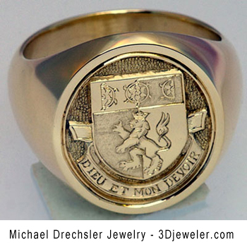 Bishop's Hand Engraved Signet Ring