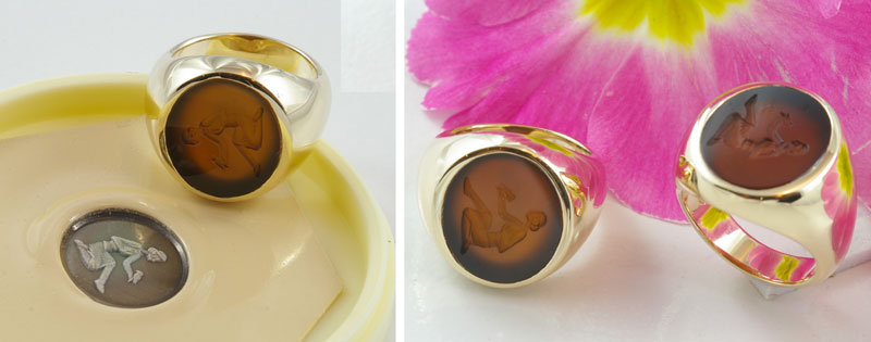 Ladies Matched Carnelian Signet Rings 