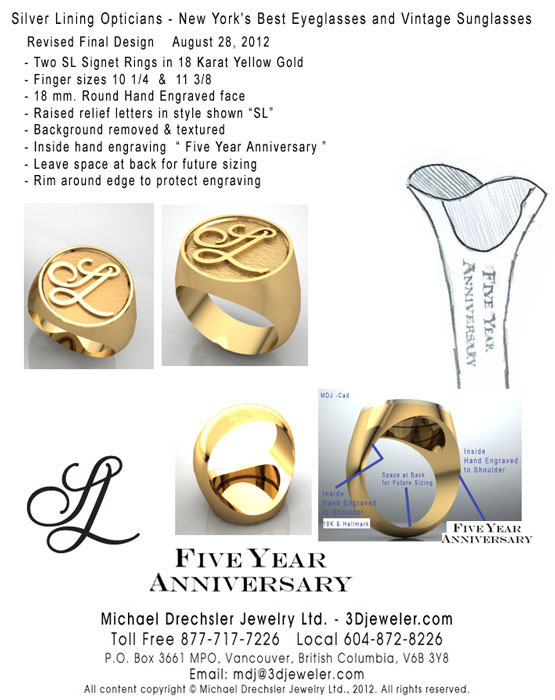 Silver Lining Opticians Gold Signet Rings