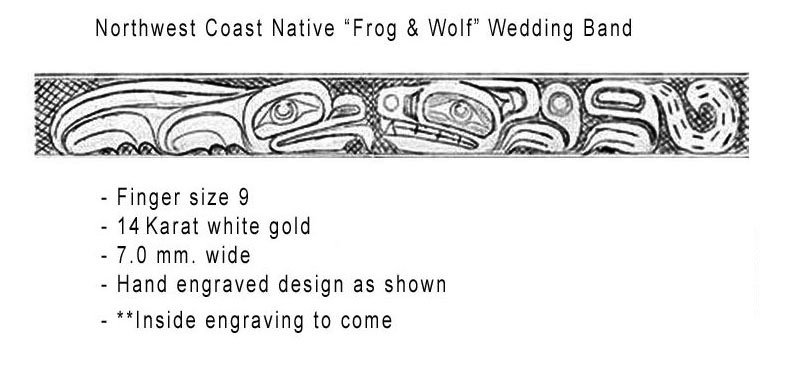 Frog && Wolf Gold Wedding Band