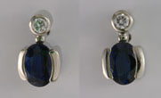Sapphire && Diamond Earrings