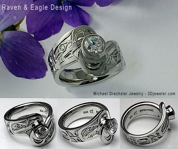 Raven && Eagle Diamond Engagement Ring