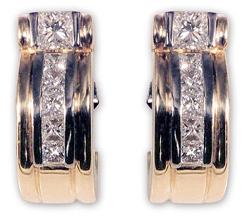 Princess Cut Diamond Earrings