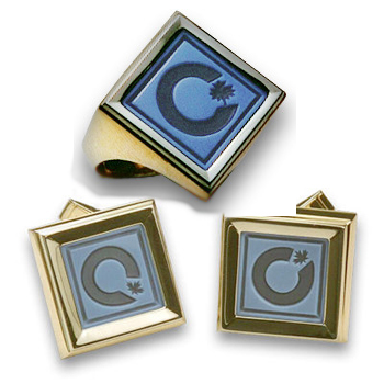 Gemstone Corporate Logo Ring