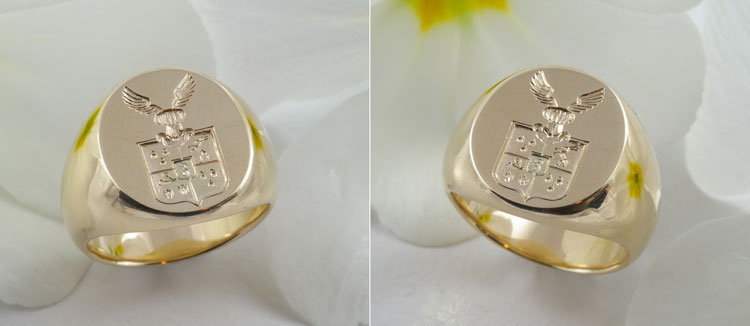Gold Signet Ring with Family Crest