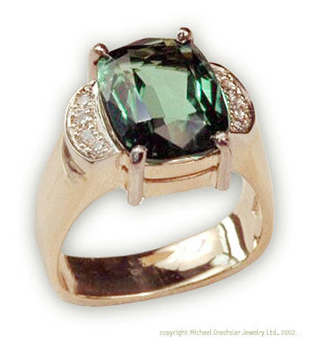 Tourmaline && Diamond Ring