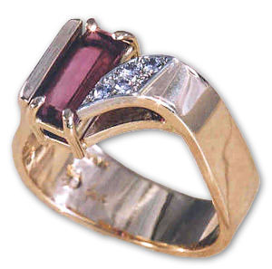 Tourmaline && Diamond Ring