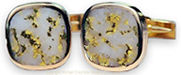 Gold Quartz Cuff Links