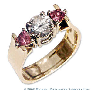 Diamond && Pink Sapphire Ring