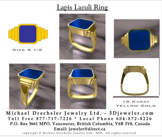 18 Karat Lapis Lazuli Ring
