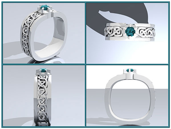 Celtic Love Knots<br> Diamond Wedding Ring