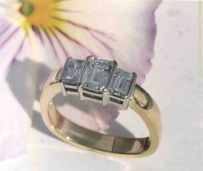 Emerald Cut Diamond Three Stone Ring