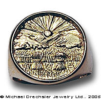 Hand Engraved Gold Ring with the Seal of Ohio