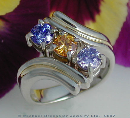 Three Stone Lab Created Diamond Ring 