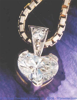 Heart Shaped Diamond Pendant