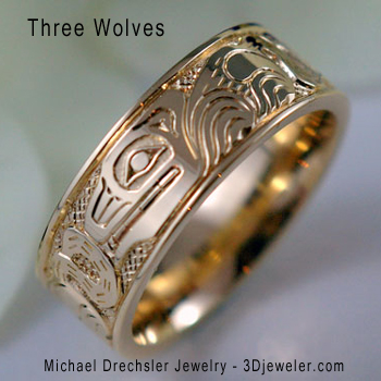 Three Wolves Ring for the Dick Clan