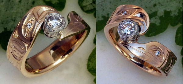 Eagle && Hummingbird Diamond Engagement Ring