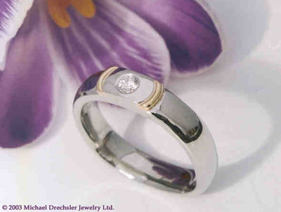 White Gold && Diamond Wedding Band