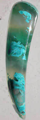 Chrysocolla in Quartz Crescent