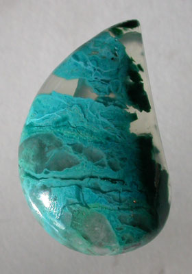 Chrysocolla in Quartz Tear Drop
