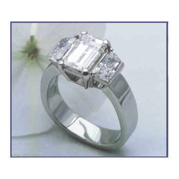 Emerald Cut && Trapezoid Cut Diamond Ring