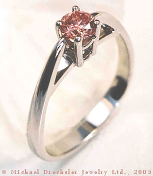 Pink Created Diamond Ring in Platinum